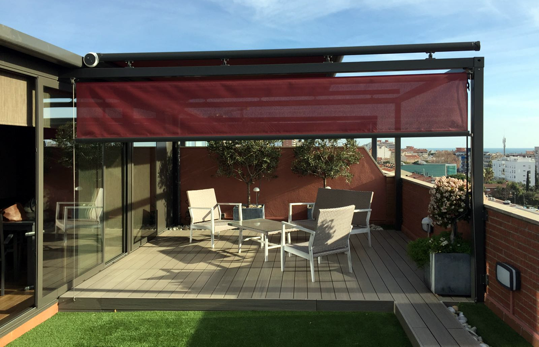 Toldos para terraza planos de veranda:  Techo de patio, Toldo terraza,  Pérgola exterior